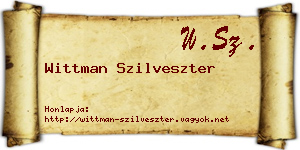 Wittman Szilveszter névjegykártya