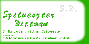 szilveszter wittman business card